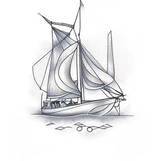 sailboat and star from little prince tattoo design idea