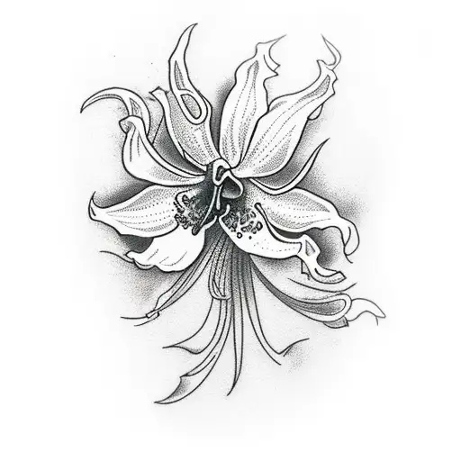 red spider lilies, and orchids tattoo design idea