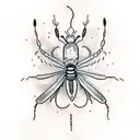 red spider lilies, bees, praying mantis tattoo design idea