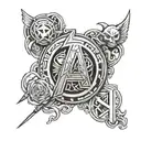 avengers logo with T tattoo design idea