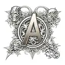 avengers logo with T tattoo design idea