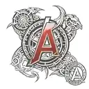 avengers logo with T tattoo design idea