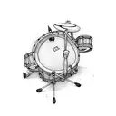 Drum set with nude tattoo design idea
