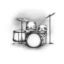 Drum set with nude tattoo design idea