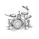 Drum set with intricate patterns tattoo design idea