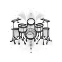 Drum set with intricate patterns tattoo design idea