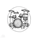 Drum set with intricate patterns tattoo design idea