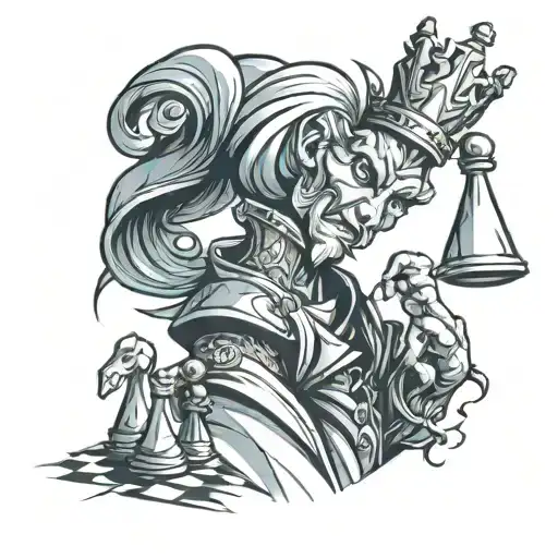 chess bishop with a horn tattoo design idea