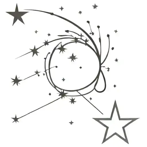 Fireworks and Star  tattoo design idea