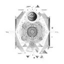 Deus , universo, viagem astral , espiritualidade , astronomia, mercado financeiro, família , planeta terra  tattoo design idea