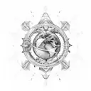 Deus , universo, viagem astral , espiritualidade , astronomia, mercado financeiro, família , planeta terra  tattoo design idea