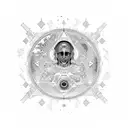 Deus , universo, viagem astral , espiritualidade , astronomia, mercado financeiro, família , planeta terra  tattoo design idea