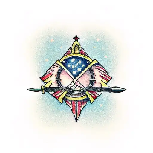 dagger stabes throug 2 hearts tattoo design idea