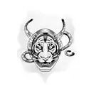 tigger and snake figth fire tattoo design idea