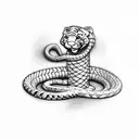 tigger and snake figth fire tattoo design idea