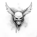 raven coffin spooky tattoo design idea