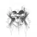 raven coffin spooky tattoo design idea