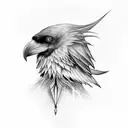 raven coffin spooky tattoo design idea