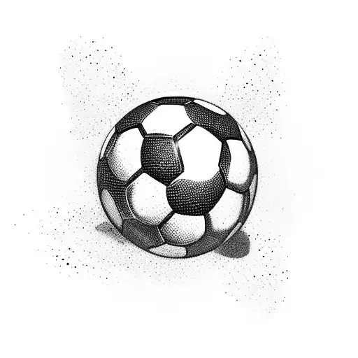 half heart, half soccer ball tattoo design idea