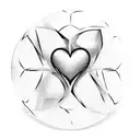 half heart, half soccer ball tattoo design idea