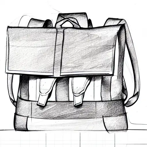 roll top backpack  tattoo design idea