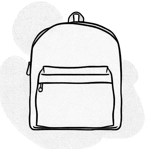 single line roll top backpack  tattoo design idea