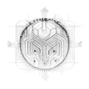 circuitry linked with identity tattoo design idea