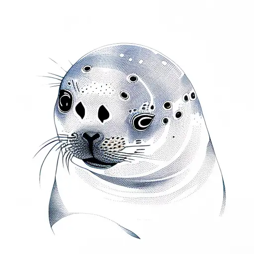 swimming seal tattoo design idea