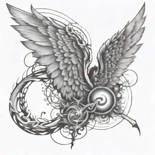 JJ angel wings M.I.M.P elements tattoo design idea