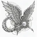 JJ angel wings M.I.M.P elements tattoo design idea