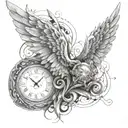 JJ angel wings M.I.M.P elements tattoo design idea