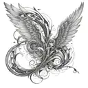 JJ angel wings M.I.M.P elements tattoo design idea
