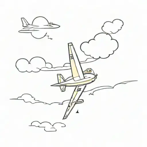 Boac plane flying in the sky with clouds in the background tattoo design idea