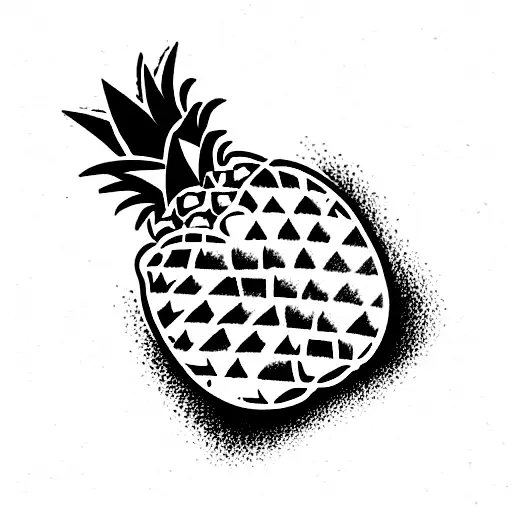 Pineapple with zambian colors tattoo design idea