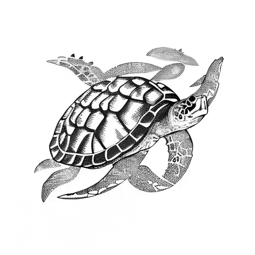 Sea Turtles and Alligators tattoo design idea