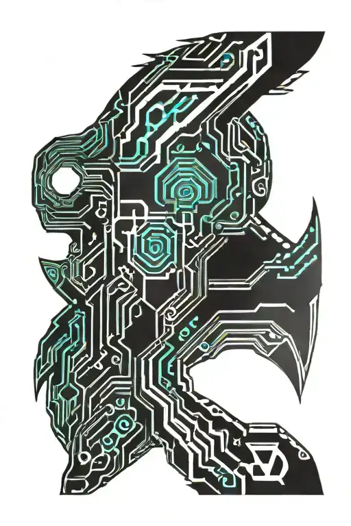 cyber tribal pattern on neck tattoo tattoo design idea