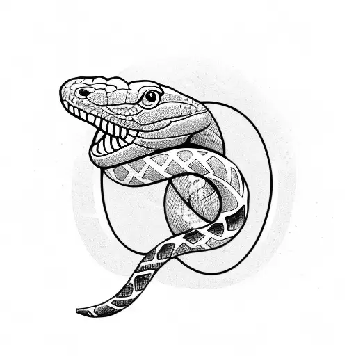 snake bohemian tattoo design idea