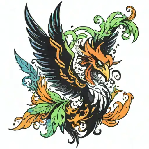 phoenix smoking weed tattoo design idea