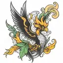 phoenix smoking weed tattoo design idea