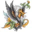 phoenix smoking weed tattoo design idea