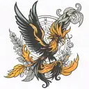 phoenix smoking weed tattoo design idea