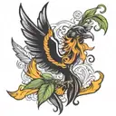 phoenix smoking weed tattoo design idea