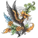 phoenix smoking weed tattoo design idea