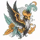 phoenix smoking weed tattoo design idea
