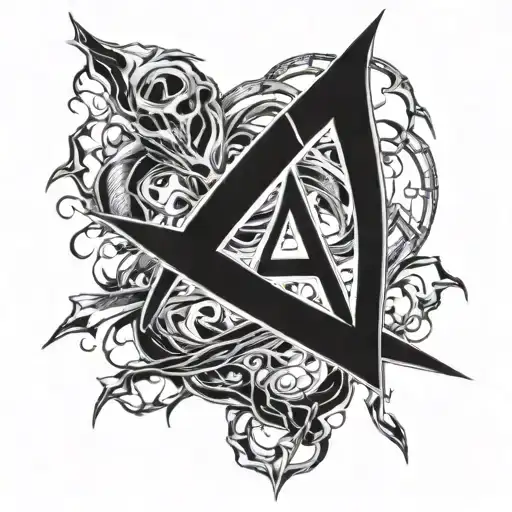 Anarchy A with lighting storm tattoo design idea