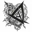 Anarchy A with lighting storm tattoo design idea
