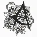 Anarchy A with lighting storm tattoo design idea
