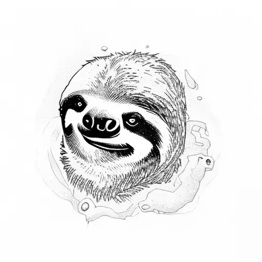 sloth skeleton  tattoo design idea