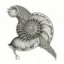 nautilus shell as part of a half sleeve tattoo design idea