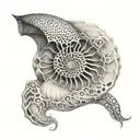 nautilus shell as part of a half sleeve tattoo design idea